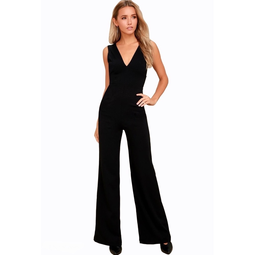 NWOT Anthropologie DREW Black Surplice Jumpsuit
